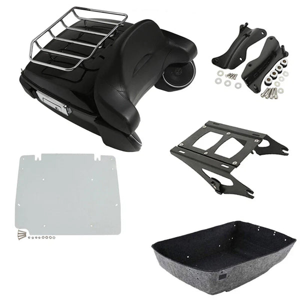 King Trunk Pad Light Rack Speakers Mount Plate Fit For Harley Street Glide 14-26