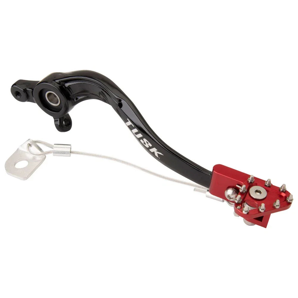 Tusk Aluminum Brake Pedal Red Tip For Husqvarna TE 150 2017-2019