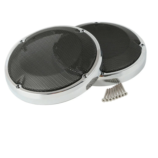 Chrome Ring 6.5" Saddlebag Lid Speaker Grill Fit For Harley Electra Gllide 83-24