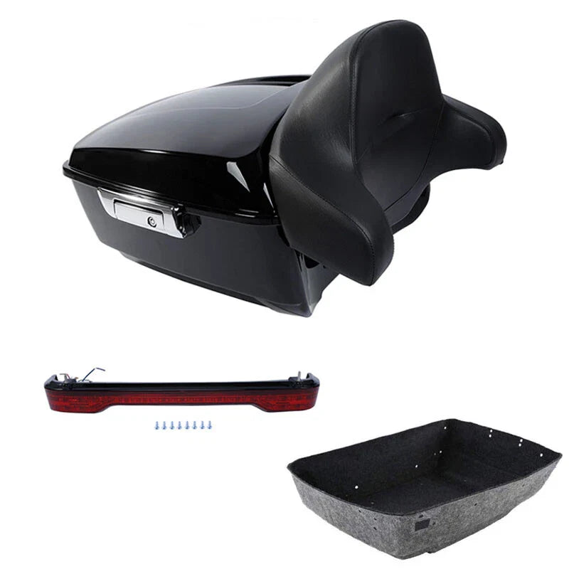 King Trunk Backrest LED Tail Light Fit For Harley Touring Road Glide 2014-2026