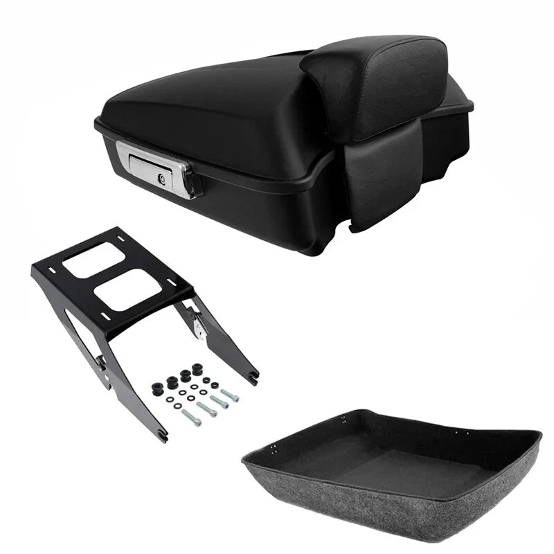 Matte Chopped Trunk Backrest Mount Rack Fit For Harley Sport Glide 2018-25