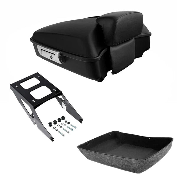 Matte Chopped Trunk Backrest Mount Rack Fit For Harley Sport Glide 2018-25