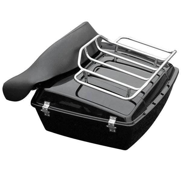 Chopped Trunk Backrest Luggage Rack Fit For Harley Touring Electra Glide 97-13