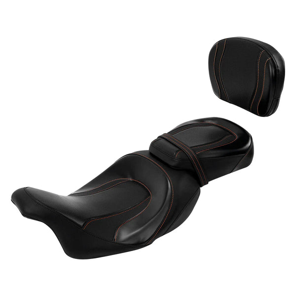 Black Orange Driver & Passenger Seats Backrest Fit For Harley Road Glide 09-23