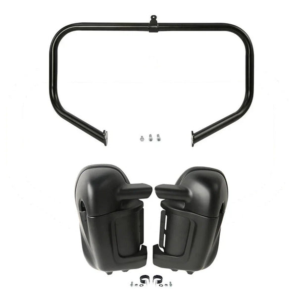 Matte Black Lower Vented Fairing Engine Guard Fit For Harley Electra Glide 09-13