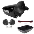 King Trunk Backrest Pad Speakers Light Fit For Harley Electra Road Glide 2014-26