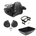 King Trunk Backrest Rack Speaker Mount Fit For Harley Touring Street Glide 97-08