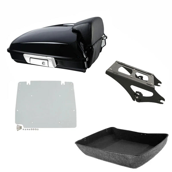 Razor Trunk Backrest & Mount Rack Plate Fit For Harley Touring Road Glide 14-26