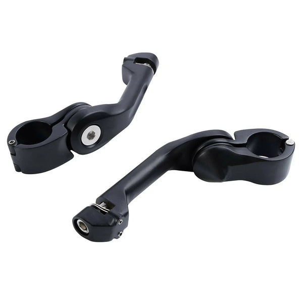 32mm Matte Black Adjustable Highway Long Angled Footpeg Peg Mount Fit For Harley