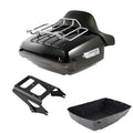 King Trunk Backrest LED Light Rack Mount Fit For Harley Electra Road Glide 09-13