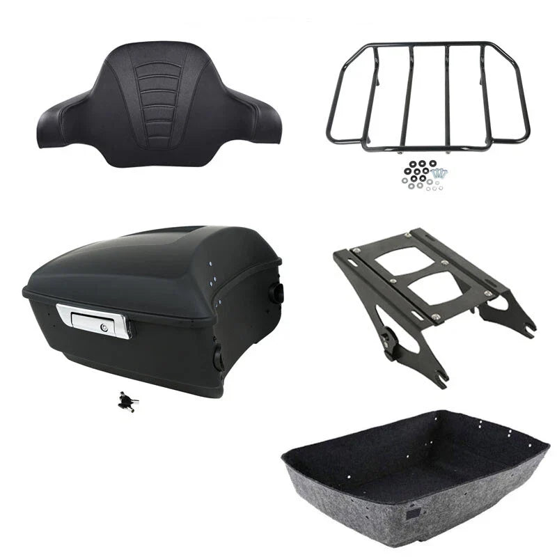 Matte King Trunk Backrest Mount Rack Fit For Harley Road Glide Touring 2014-2026