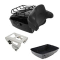 Black King Trunk Pad Top Rail Solo Mount Rack Fit For Harley Road King 2014-2026