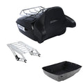 King Trunk Backrest Pad Rack 2 Up Mount Fit For Harley Touring Road Glide 14-26