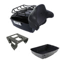 King Trunk Backrest Top Rack Solo Mount Fit For Harley Cvo Street Glide 2014-26