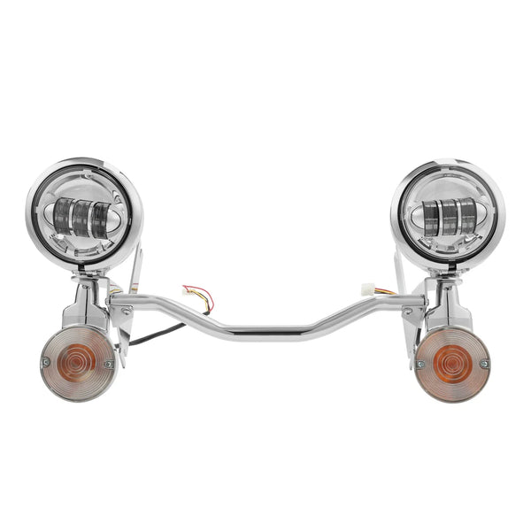 4.5" Passing Turn Signal Driving Spot Light Bar Fit For Harley Road King 14-24