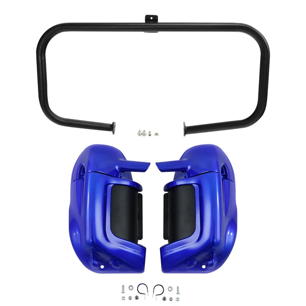 Blue Lower Vented Fairings Engine Guard Crash Bar Fit For Harley Touring 1997-08