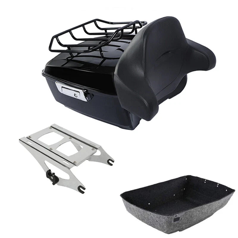 King Trunk Backrest Mount Rack Fit For Harley Touring Cvo Street Glide 2014-2026