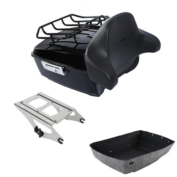 King Trunk Backrest Mount Rack Fit For Harley Touring Cvo Street Glide 2014-2026