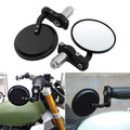 Universal 3" Round 7/8" Handle Bar End Mirrors Fit For Cafe Racer Chopper Bobber