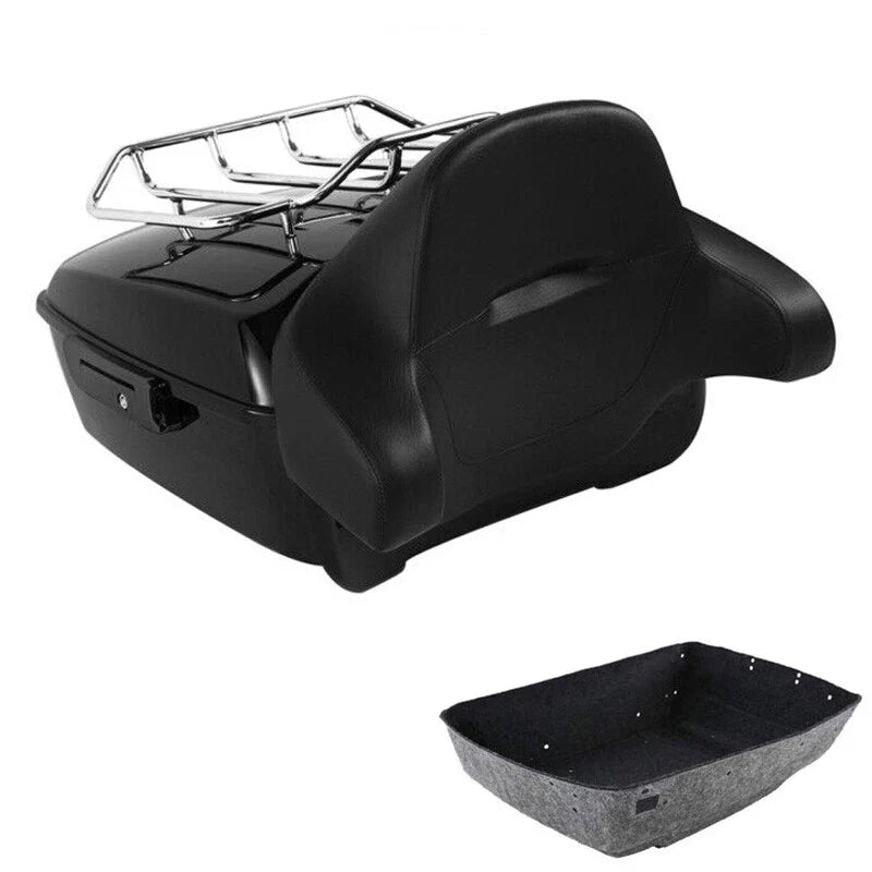King Trunk Backrest Luggage Rack Fit For Harley Electra Glide 2009-13 Black