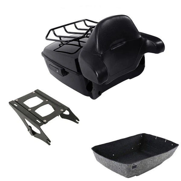 Black King Trunk Backrest Mount Rack Fit For Harley Road Electra Glide 2014-2026