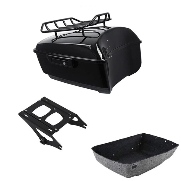 Black King Trunk Top Rack Mount Rack Fit For Harley Touring 14-Up