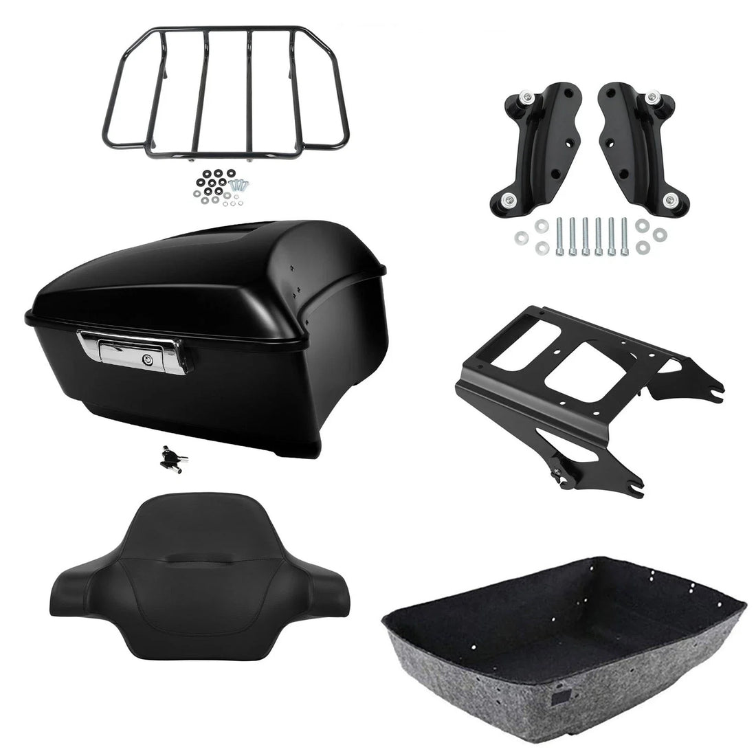 Matte King Trunk Backrest Mount Rack Docking Fit For Harley Road Glide 2009-2013