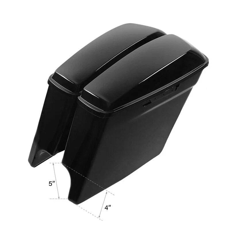 5" Stretched Saddlebag Fit For Harley Touring Electra Street Glide 14-2024 Black
