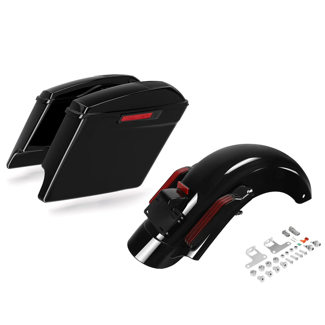Stretched Saddlebags 6x9" Speaker Lid Rear Fender Fit For Harley Touring 14-2024