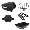 Matte King Trunk Backrest Pad Rack Mount Fit For Harley Touring Road Glide 09-13