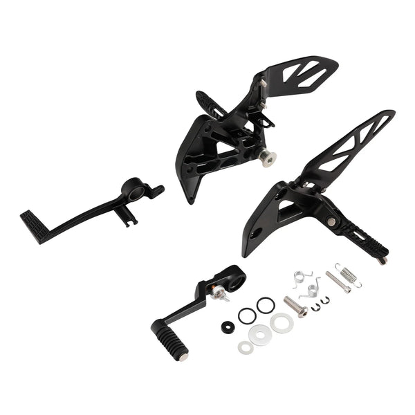Black Rider Driver Footpegs Footrests Bracket Fit For Suzuki GSXR1000 2017-2025