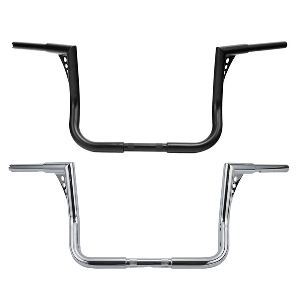 Chrome/Black 12" Ape Hanger 1 1/4" Handlebar Fit For Harley Street Glide 1982-24