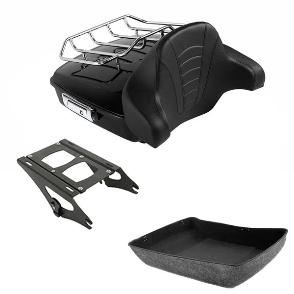 Chopped Trunk Backrest Mount Rack Fit For Harley Touring Electra Glide 2014-2026