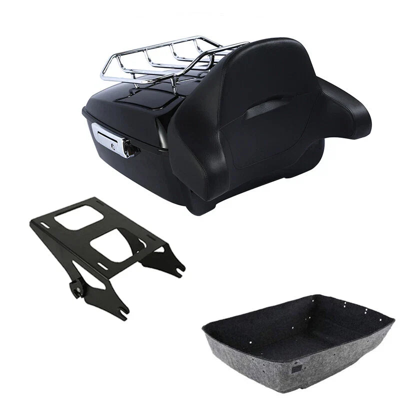 King Trunk Backrest Pad Mounting Rack Fit For Harley Touring Electra Glide 14-26