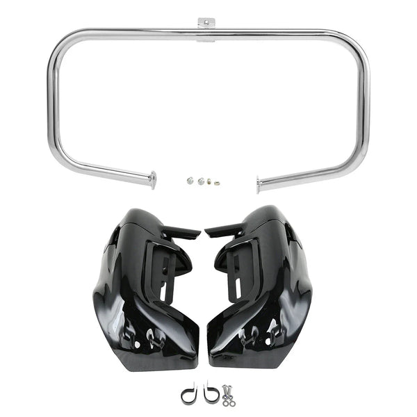 Lower Vented Fairing & Engine Guard Crash Bar Fit For Harley Road King 1997-2008