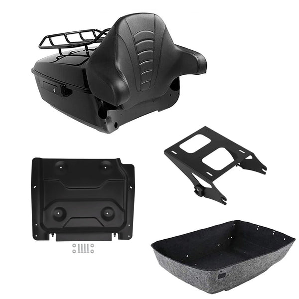 Black King Trunk Luggage Pad Mounting Rack Plate Fit For Harley Touring 2014-26