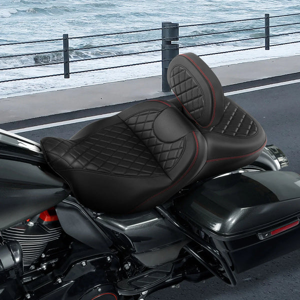 Driver Passenger Seat & Rider Backrest Fit For Harley Touring Tri Glide 2009-23