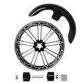 21" Front Wheel Rim Dual Disc Hub Fender Fit For Harley Touring 2008-2024 Black