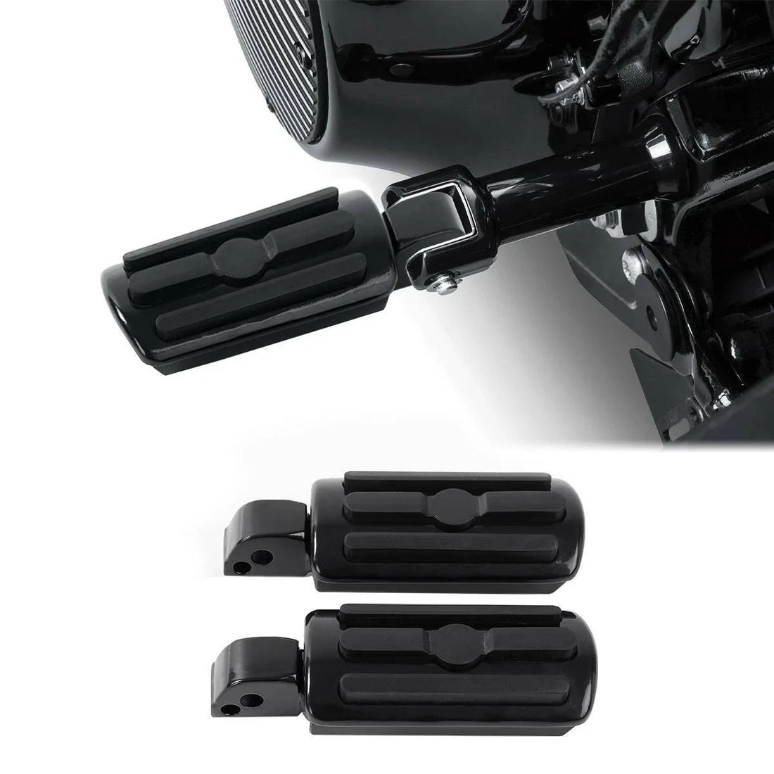 Black Foot Pegs Footrest Fit For Harley Softail Street Fat Bob Low Rider 18-25