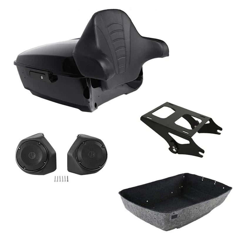 King Trunk Rack Backrest Speakers Mount Fit For Harley Street Glide 2014-2026 25