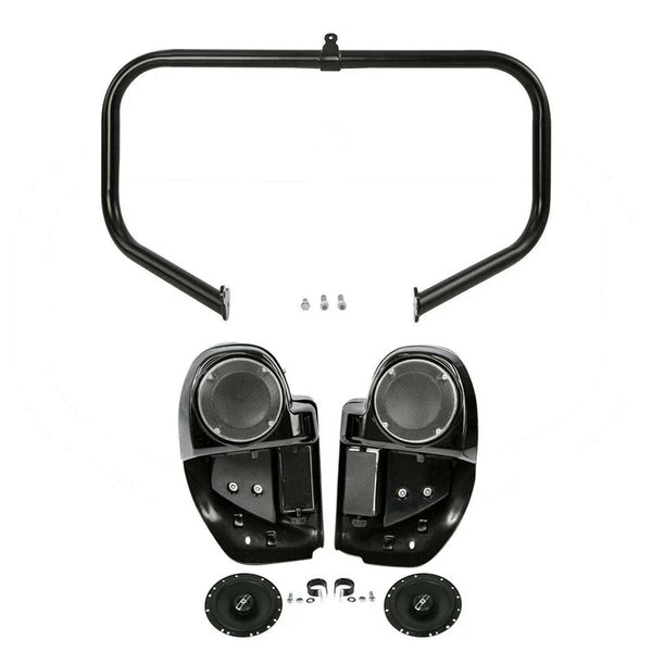 Lower Vented Fairings 6.5" Speakers Crash Bar Fit For Harley Touring 2014-2023