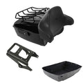 Black King Trunk Backrest Luggage Rack Mount Fit For Harley Touring 2009-13