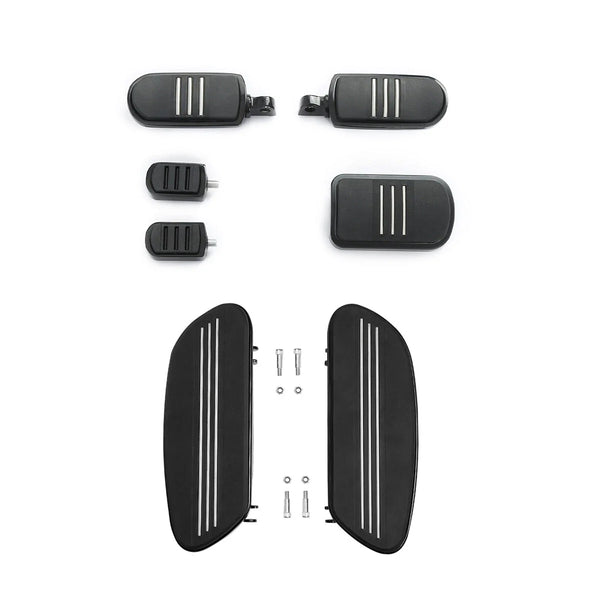 Black Driver Footboards Shifter Pegs Brake Pedal Fit For Harley Touring 1986-24