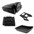 Black Chopped Trunk Pad Backrest Mount Rack Fit For Harley Road Glide 2014-2026