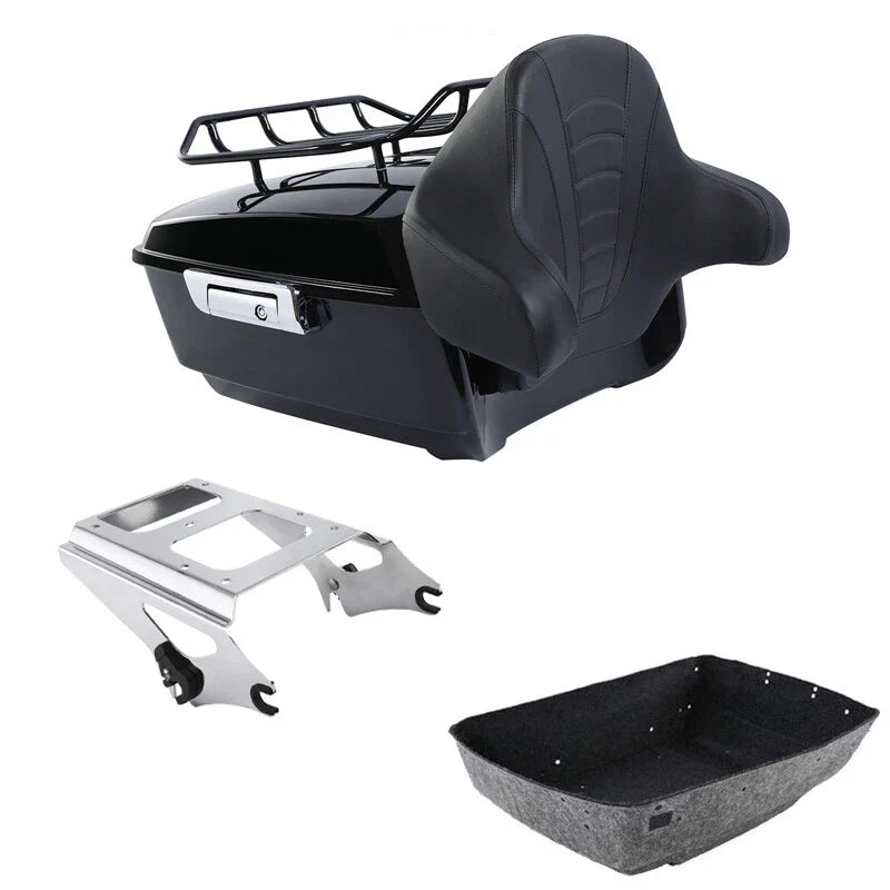 King Trunk Backrest Rack Mount Fit For Harley Touring Road King Glide 09-13