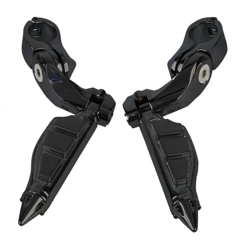 1.25'' Highway Footpegs Short Angled Mount Fit For Harley Touring Dyna Softail