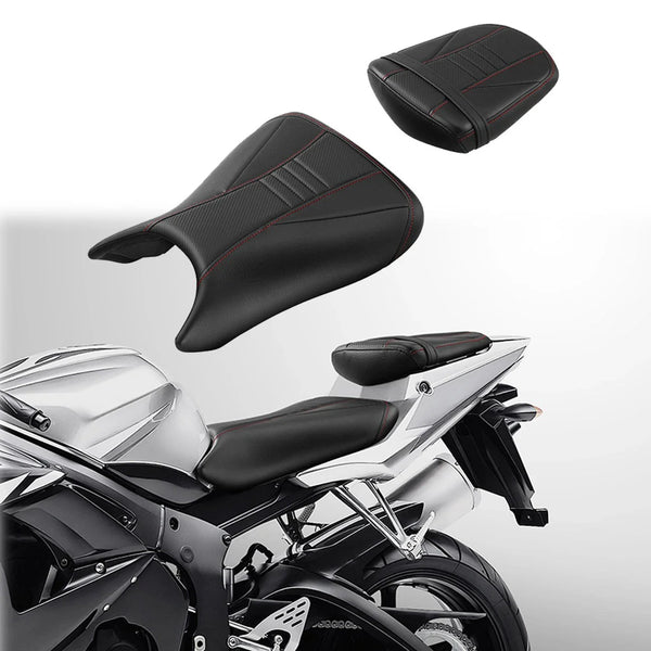 Driver & Passenger Black Seat Fit For Yamaha Yzf R6 2003-2005 Yzf R6S 2006-2009