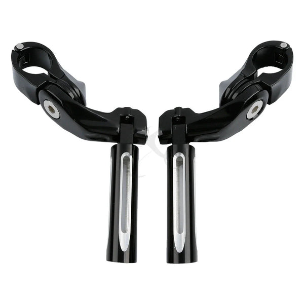 1 1/4" Black Footrest Foot Footpeg Short Angled Mount Fit For Harley Road Glide