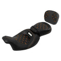 Driver Passenger Seats Backrest Fit For Harley Street Glide 2009-23 Black Orange