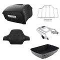 Matte Black King Trunk Backrest Pad Mounting Rack Fit For Harley Touring 09-2013